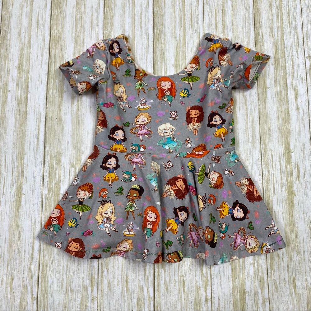 Chatty Bug Gray Princess Peplum Tunic Dress - Picture 1 of 5